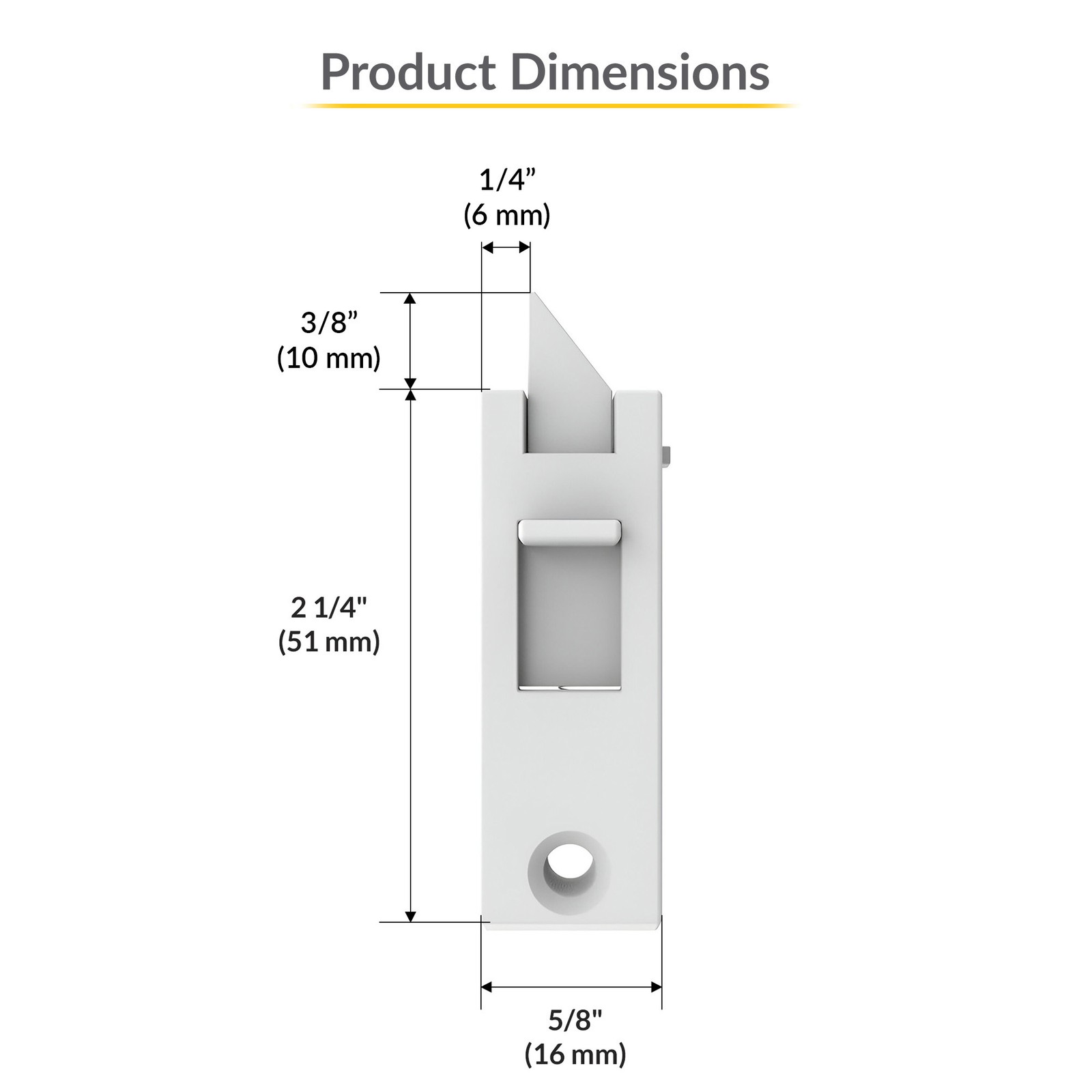 Brixwell Slide Tilt Latch Set, 2-1/4" L, 5/8" W, 1 LH And 1 RH, White, Plastic gallery