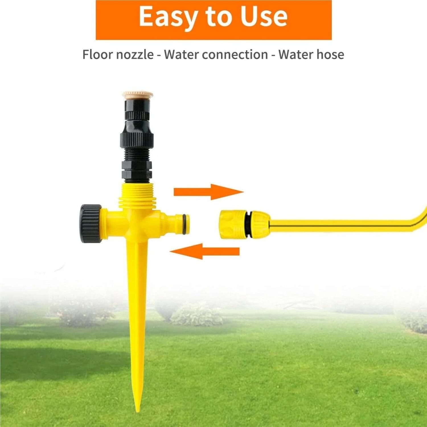 360° Rotation Auto Irrigation System Garden Lawn Sprinkler Patio, 5 Pcs gallery