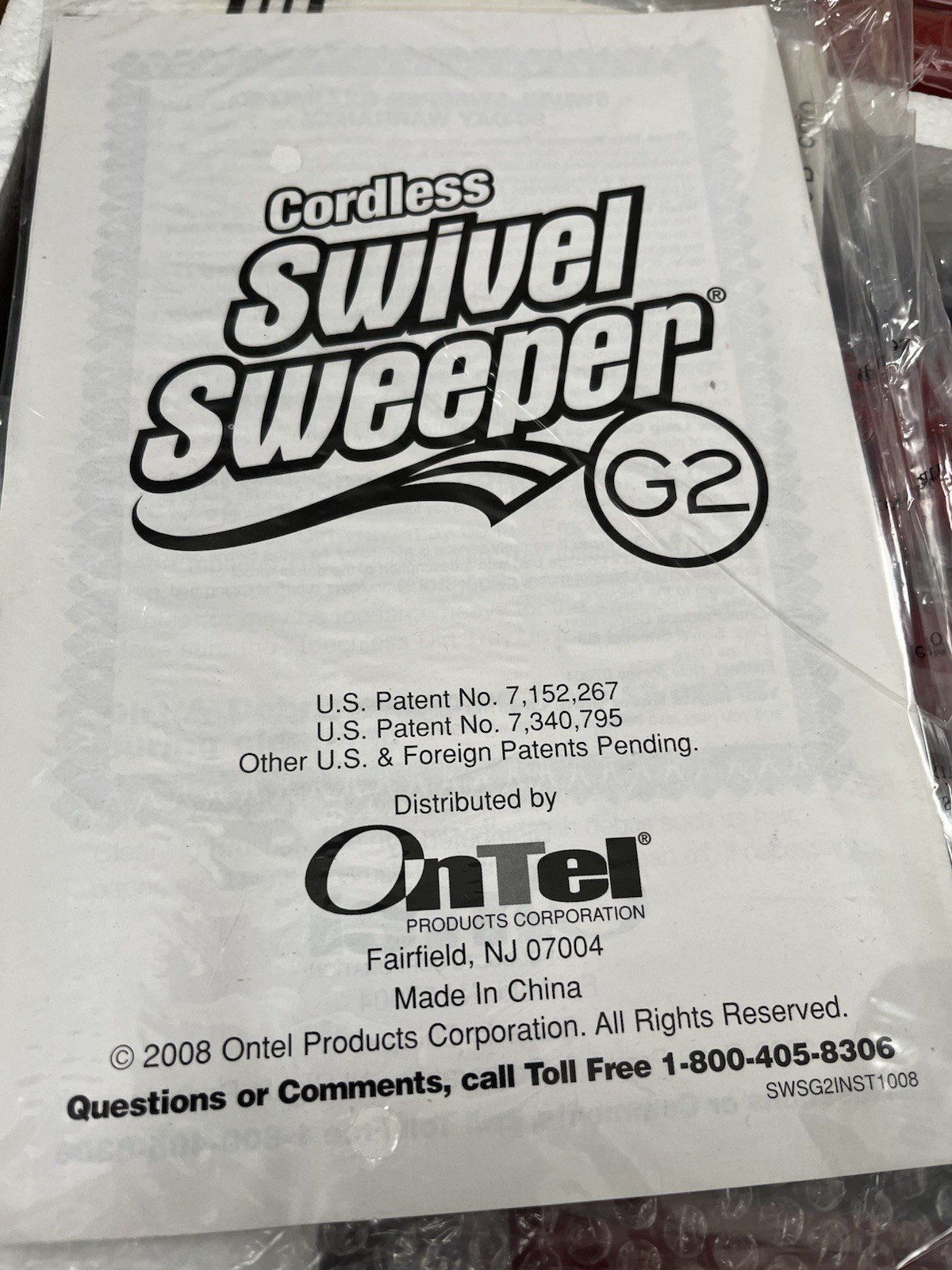 Ontel Cordless Swivel Sweeper G2 Seen on TV NEW in Box Papers, Instructions (XX) gallery
