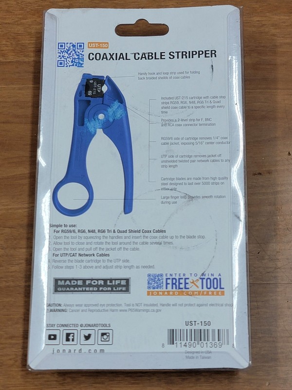 JONARD TOOLS UST-150 Cable Stripper,5 In 23Z417 gallery
