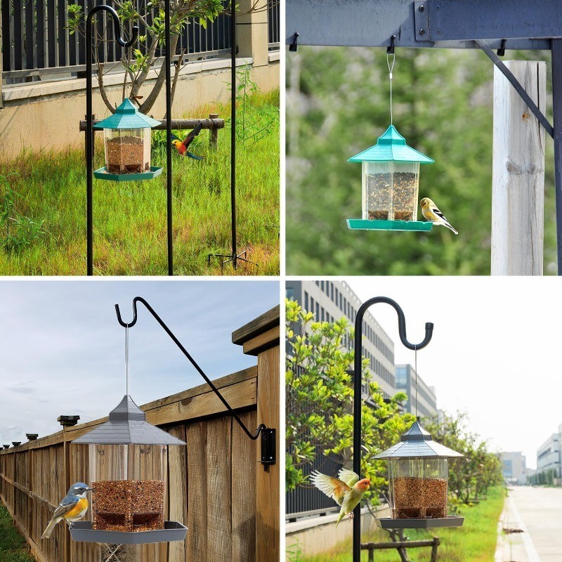 Hexagon House Bird Feeder -Squirrel Proof & 1000ml Large Capacity Auto-Dispense gallery
