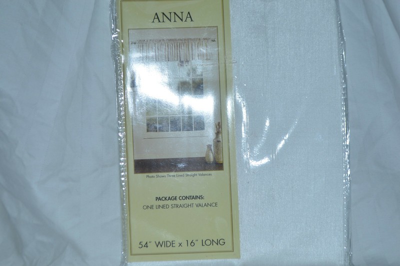 Anna Lined Straight Valance One White 54IN. W x 16IN. L. NIP gallery
