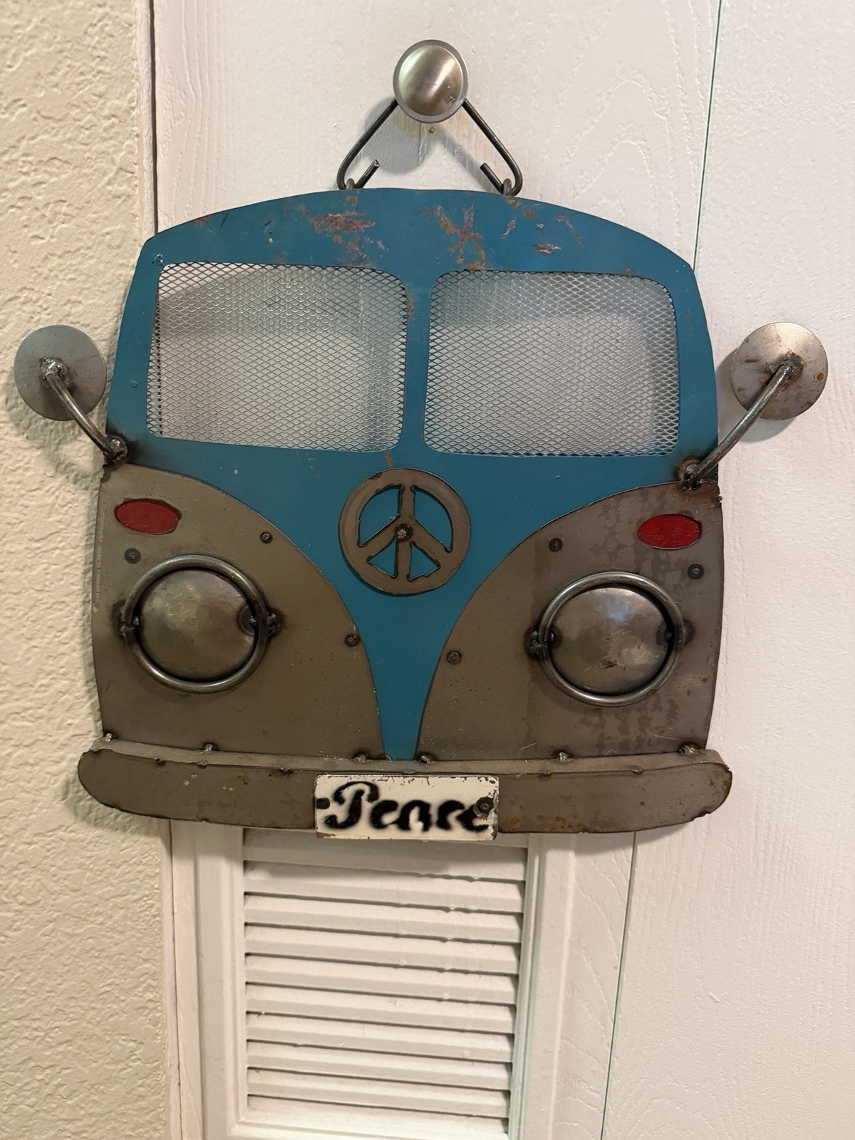 Unique Vintage Rustic 3-D VW Front End Bus Wall Decor Volkswagen 16”x17” Peace gallery