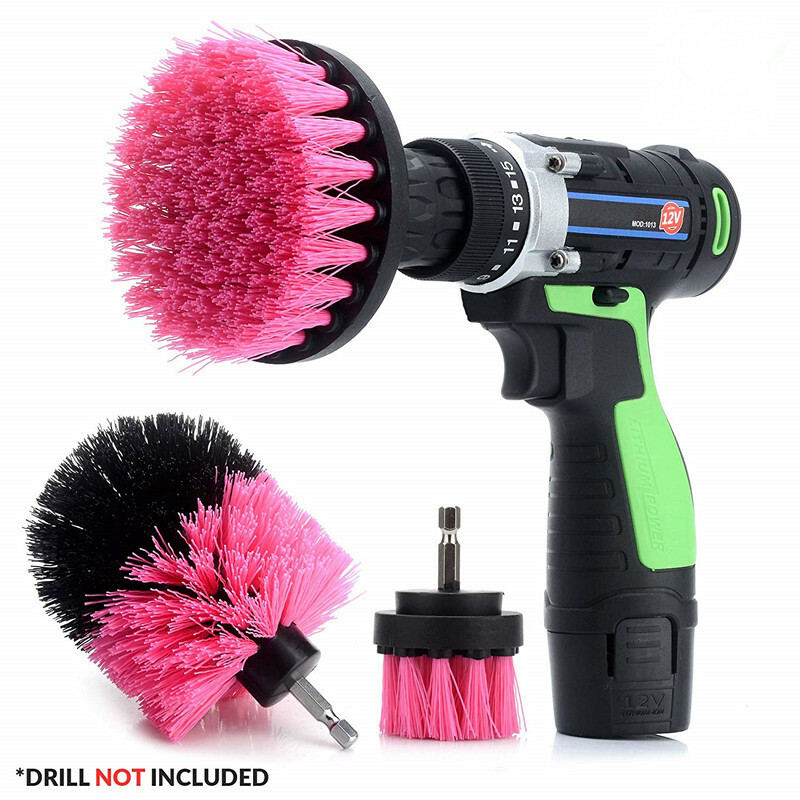 3pc Set Cleaning Drill Brush Kit Carpet Tile Power Scrubber Cleaner Attachment gallery