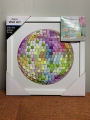Mainstays Textured Framed Multicolor disco wall art 10″L x10″W Ready To Hang