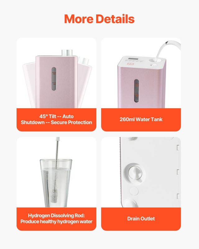 VEVOR Hydrogen Inhalation Machine 99.99% High Purity 180ml/min Portable Hydro gallery