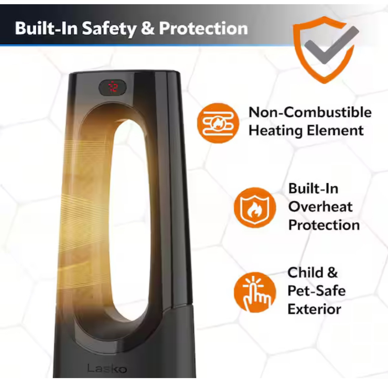 Bladeless 28' Electric Oscillating Tower Ceramic Space Heater W/REMOTE Black gallery