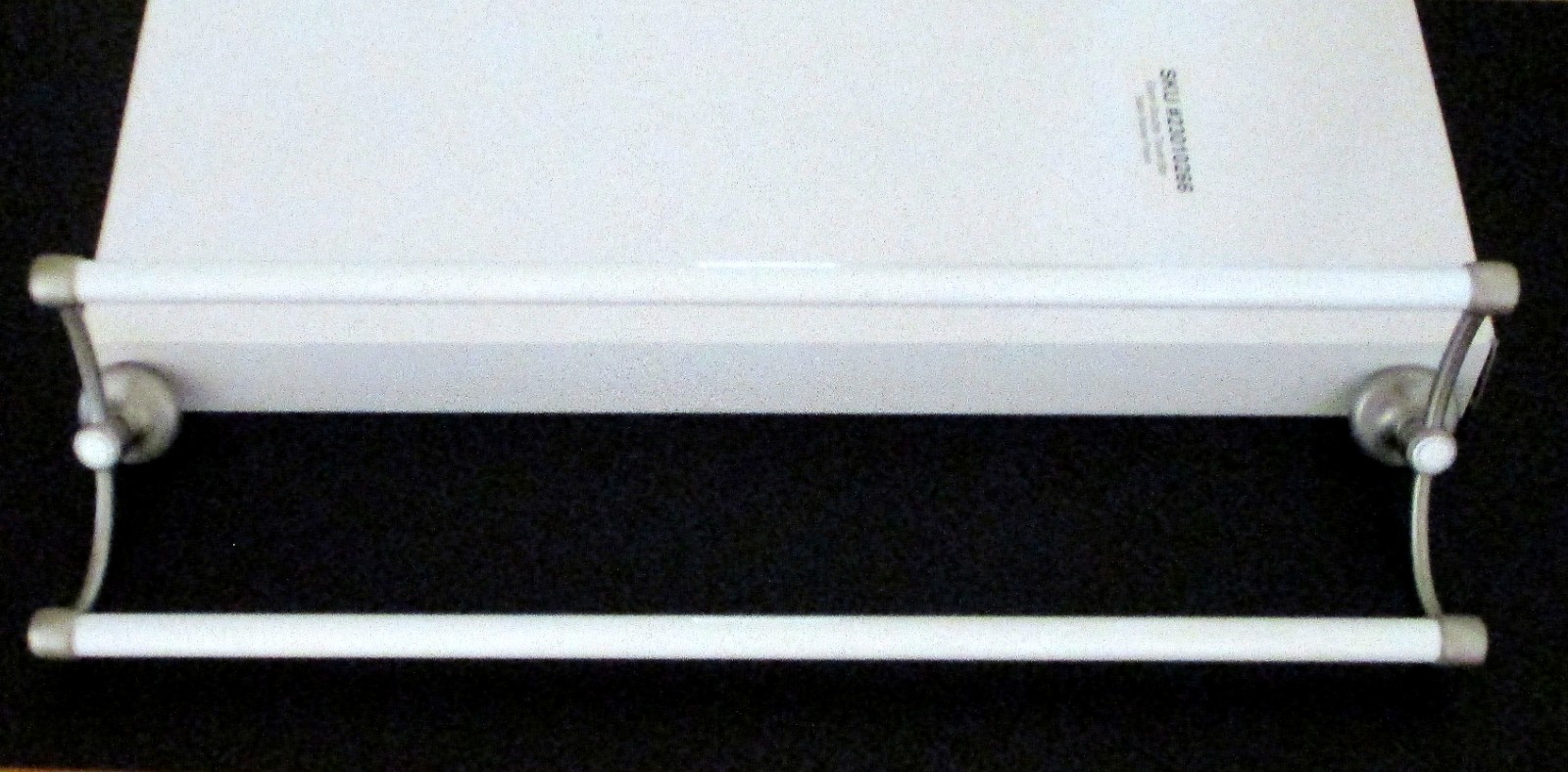 Restoration Hardware Eaton 18" Milk White Towel Bar Satin Nickel Finish Brackets gallery