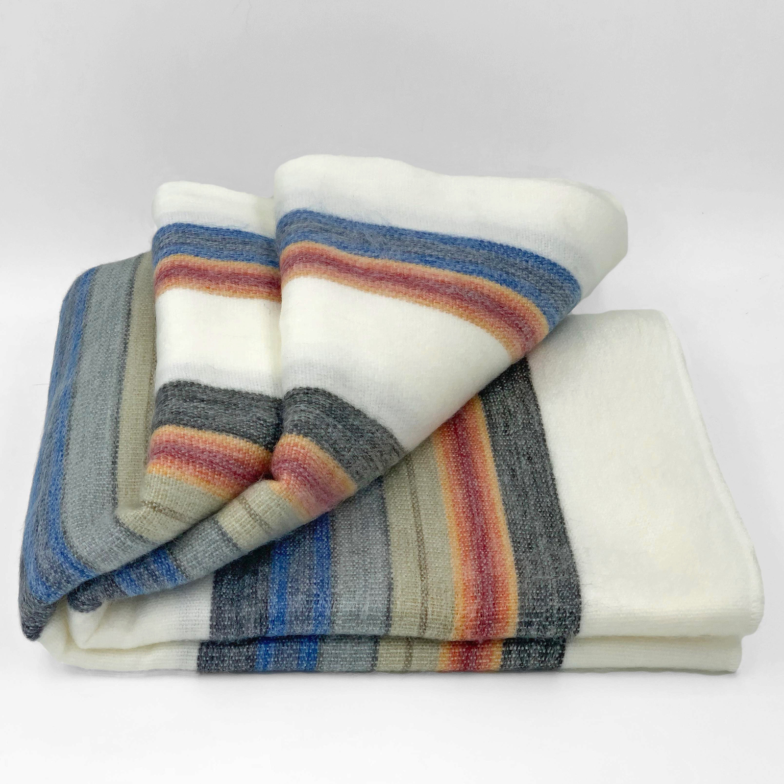 SOFT & WARM STRIPED ALPACA LLAMA WOOL BLANKET PLAID THROW 90"x65" QUEEN gallery