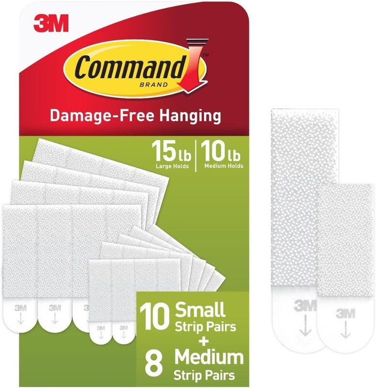 Command 10 lb & 5 lb Medium and Small Picture Hanging Strips 18 Assorted Pairs gallery