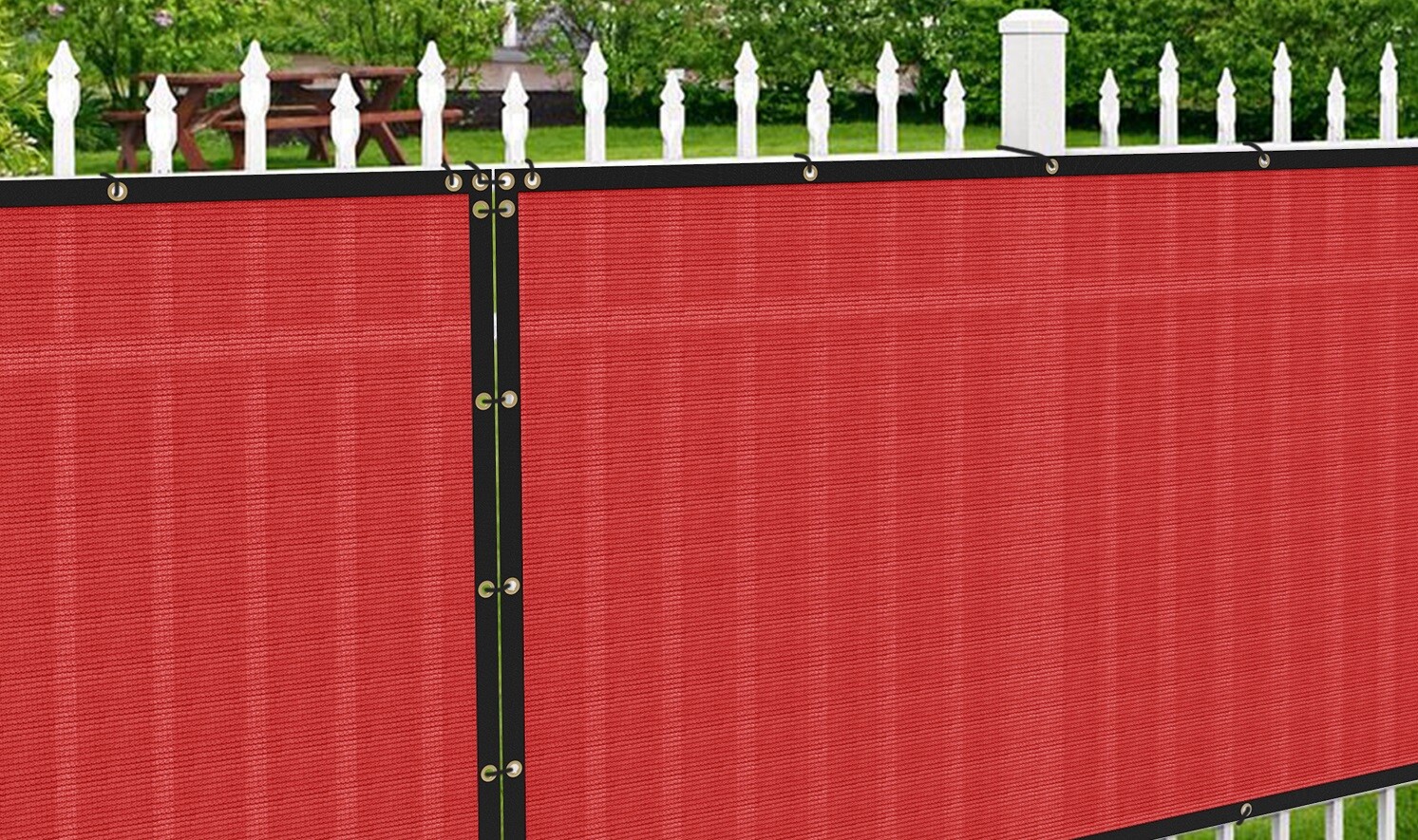 4/5/6/8ft x 50ft Privacy Fence Screen Outdoor 180GSM Windscreen Mesh Cover Red gallery