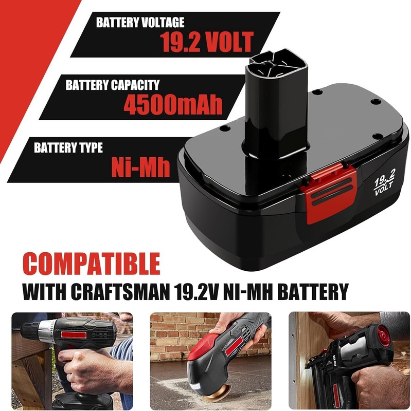 2Pack for Craftsman 19.2 Volt 11375 Battery C3 DieHard 130279005 11376 130279003 gallery