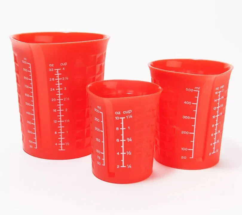 KOCHBLUME 3-Piece Silicone Measuring Cup Set - Red gallery