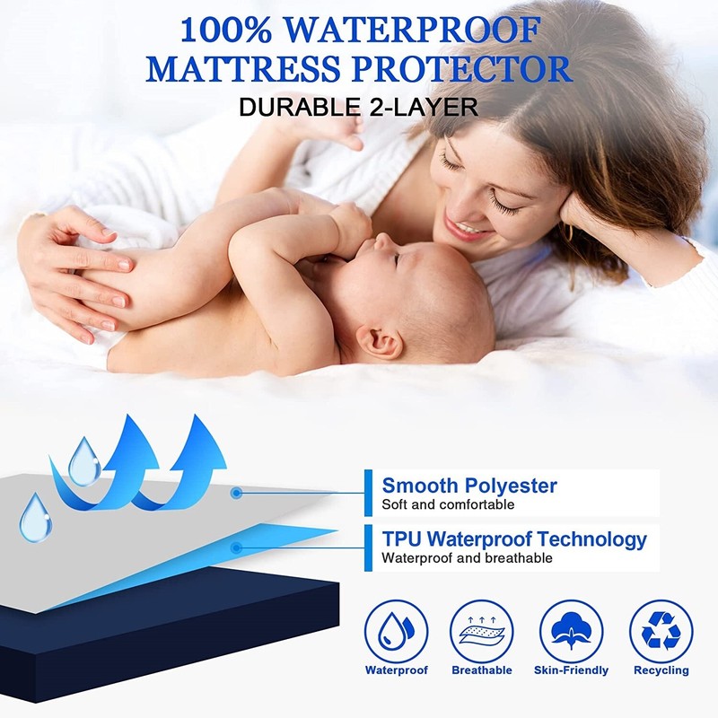 Mattress Protector Waterproof Mattress Cover Twin Queen King 18" Deep Pocket gallery