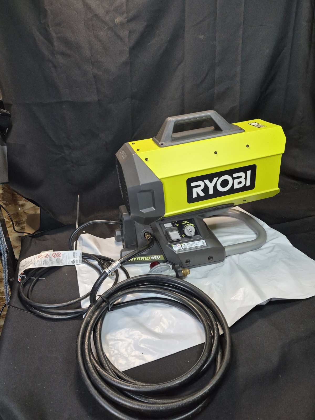 Ryobi ONE+ PCL801B Cordless Hybrid Forced Air Propane Heater - Green M15 gallery