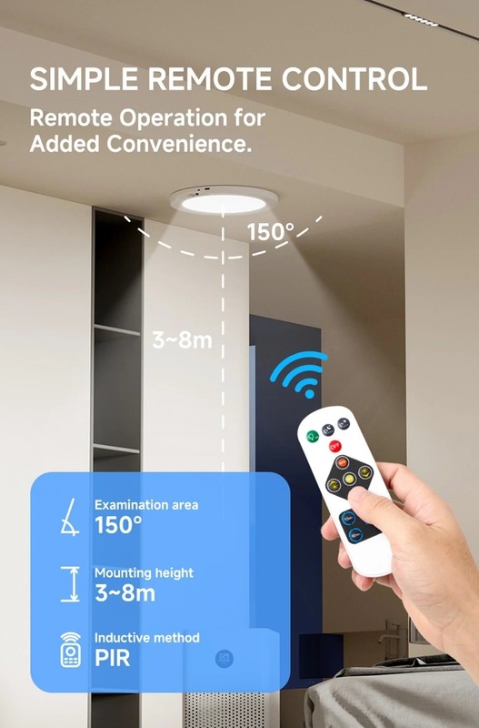 Rechargeable Motion Sensor Wireless Magnetic Ceiling Lamp Closet Hallway Light gallery