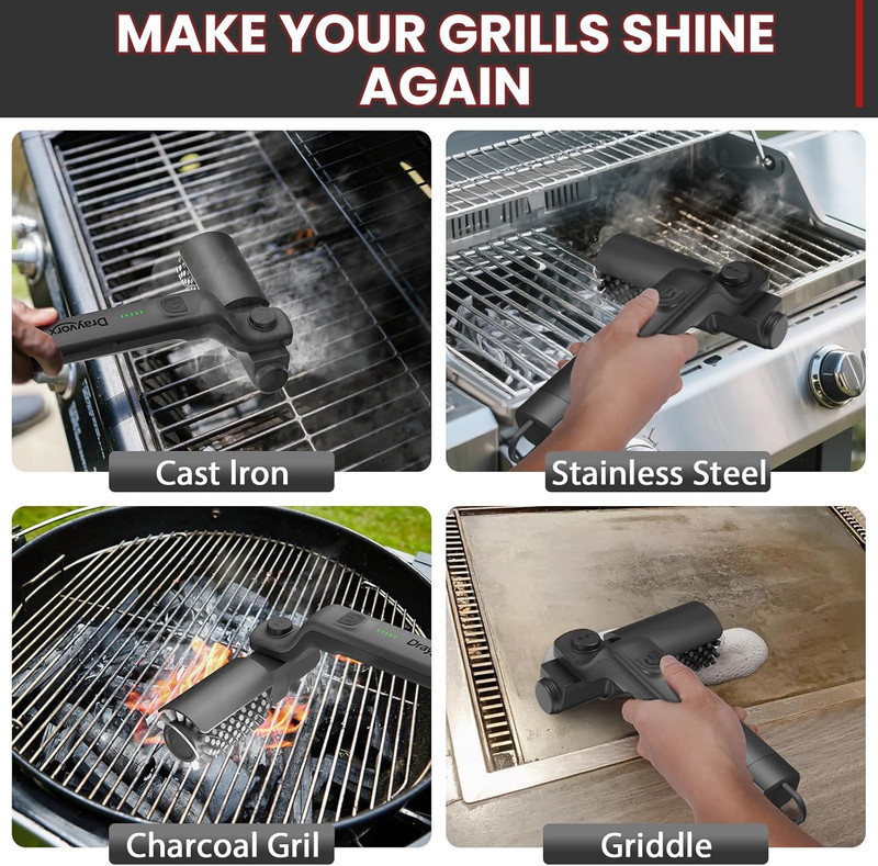 Electric Grill Brush, High Torque Grill Brush with 3-Speed Modes, 20Kg Max Torqu gallery