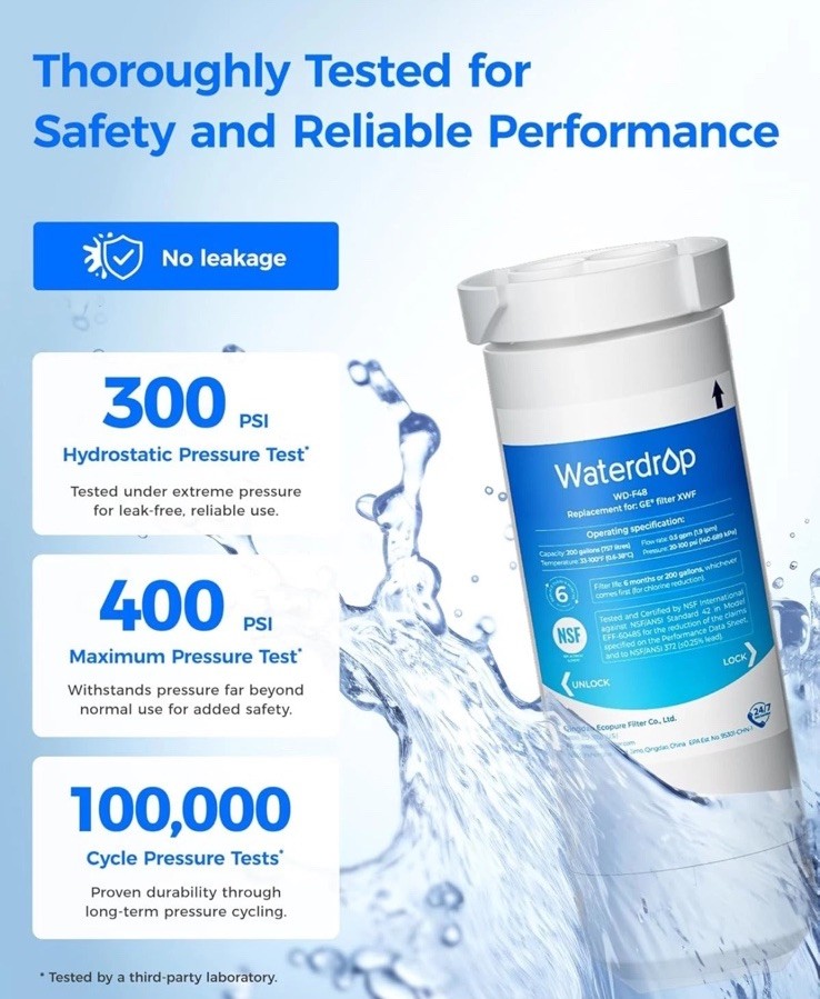 Waterdrop XWF Water Filter for GE® XWF Refrigerator for GE® XWF Lot Of 2 New E53 gallery