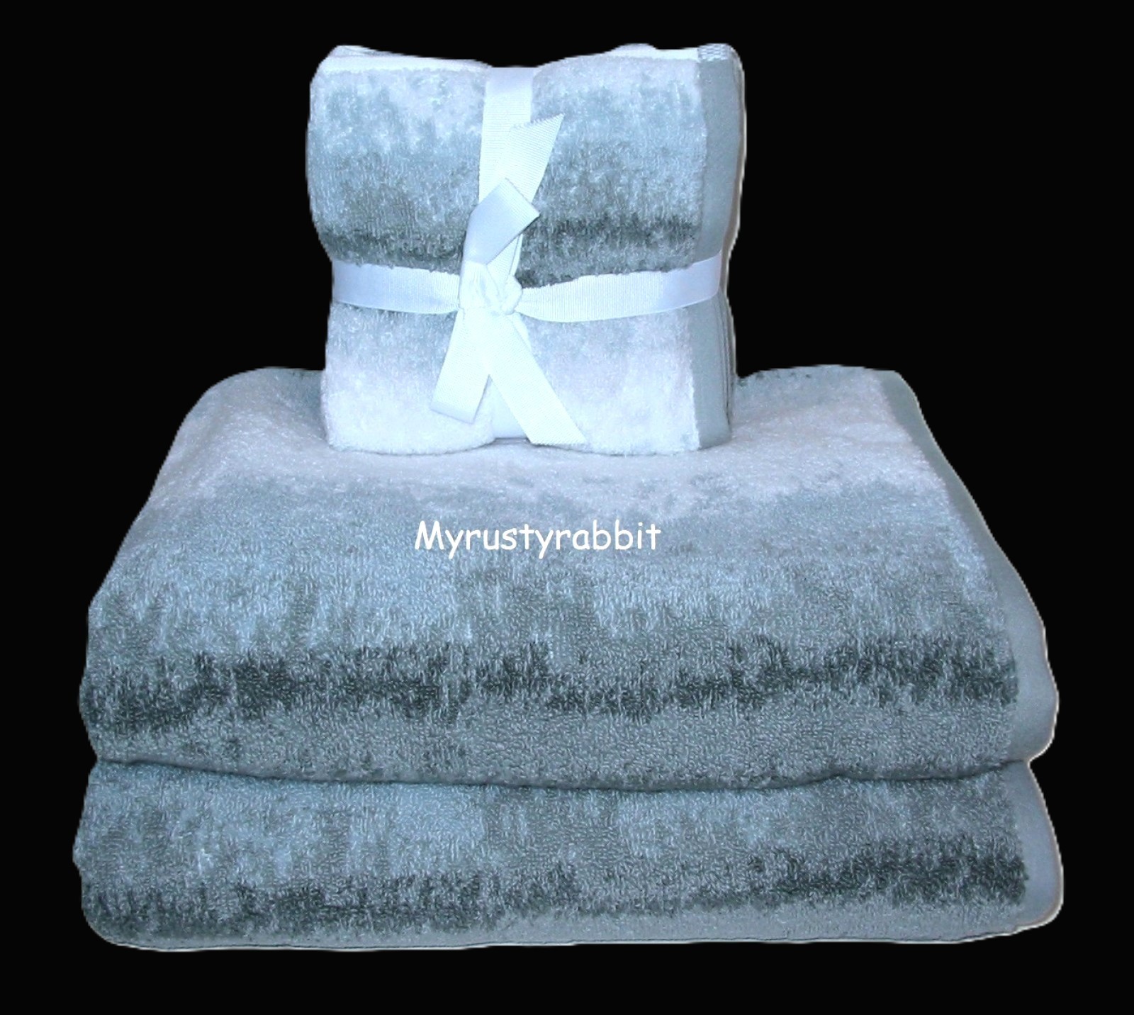 Common Thread Bathroom Towel Set - Dusty Green Ombre' 2 Bath 4 Washcloth ~ New gallery