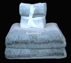 Common Thread Bathroom Towel Set – Dusty Green Ombre’ 2 Bath 4 Washcloth ~ New