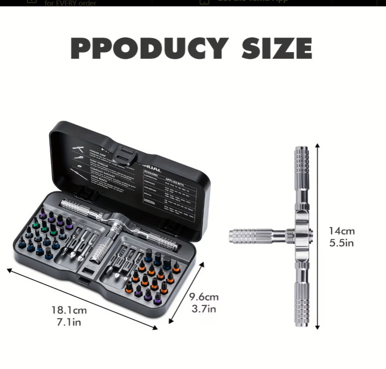 40-in-1 Magnetic Ratcheting Screwdriver Set For Assembly, Repair, Maintenance gallery
