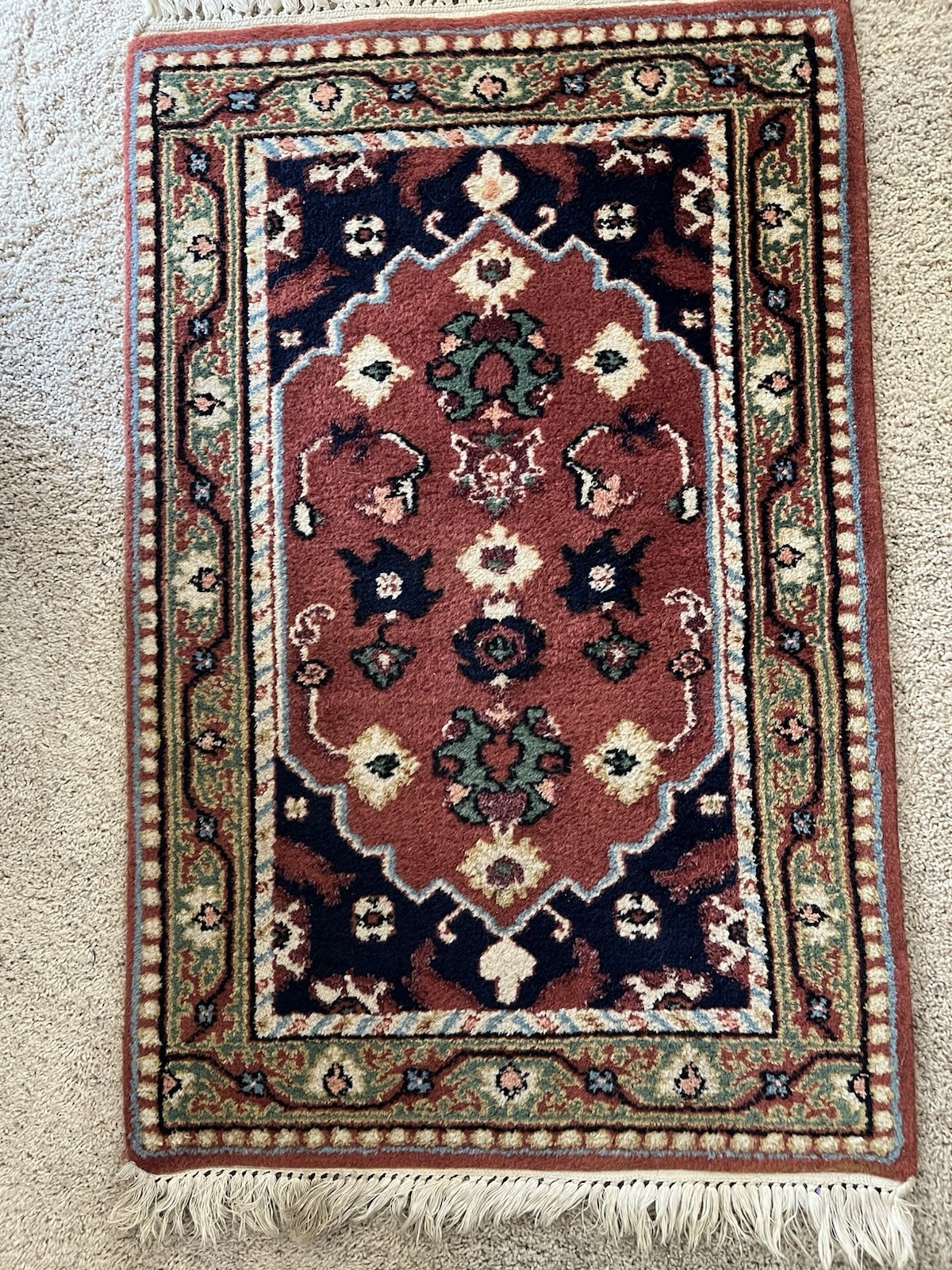 Geometric Tribal Style Hand-Knotted Accent Rug 2x3 ft gallery
