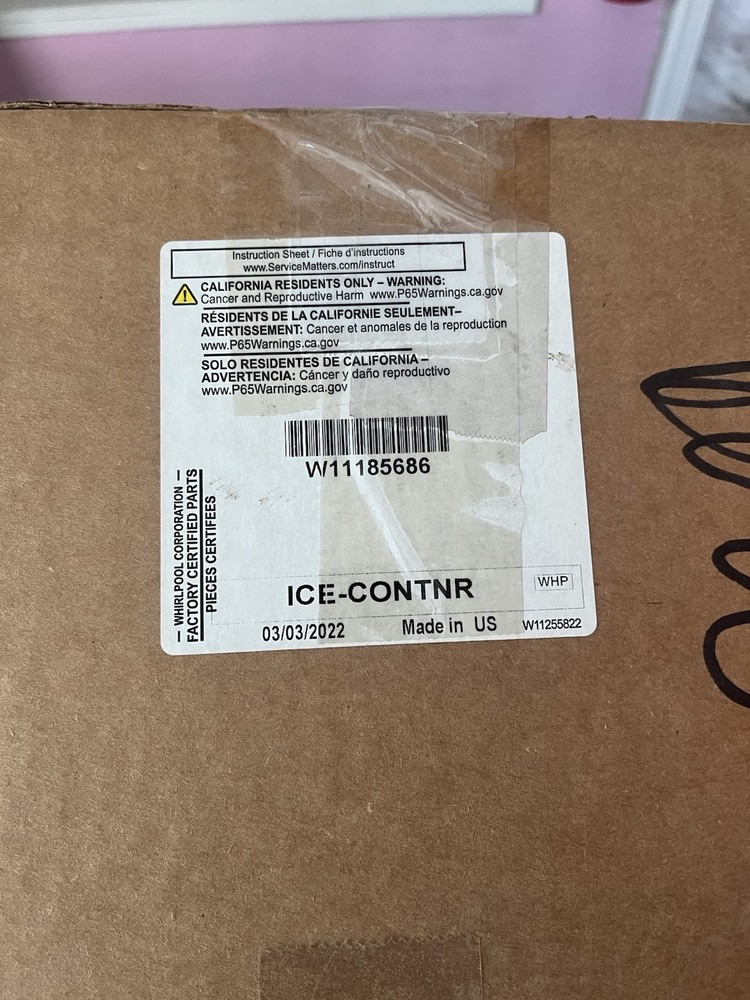 Whirlpool W11185686 Refrigerator Ice Container