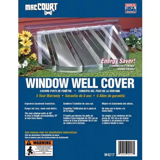 NEW Polyethylene Lightweight Reversible Bubble Window Well Cover 42 in. x 15 in gallery