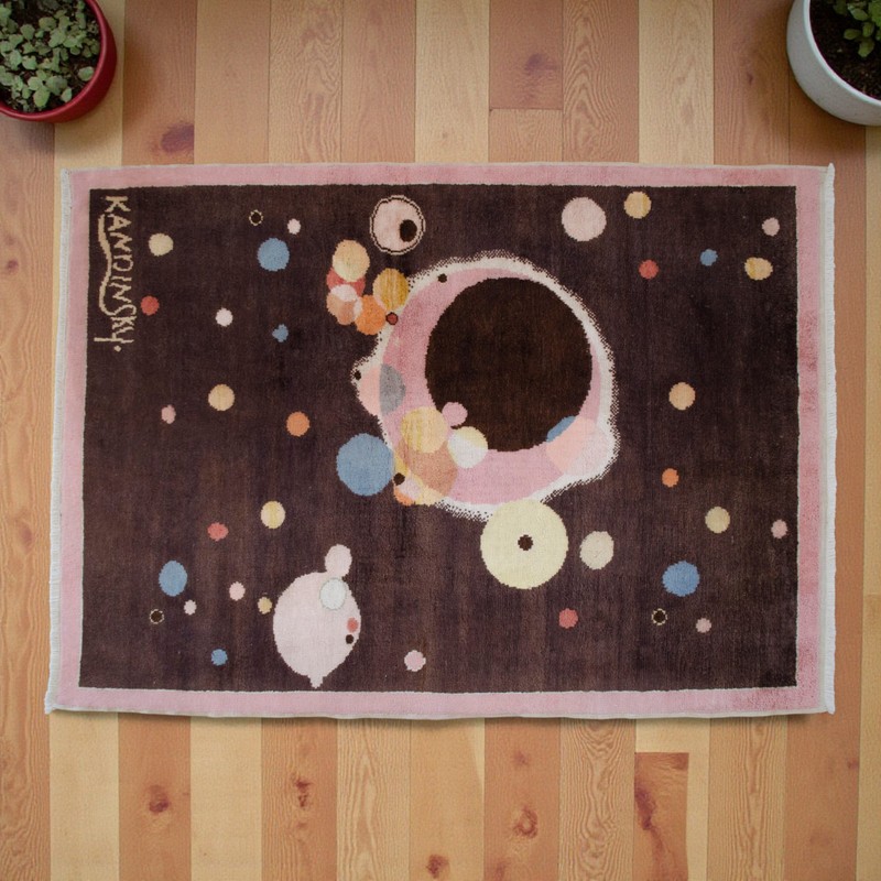 Kandinsky - Several Circles - Inspired Hand Knotted Area Rug Wall Rug 2′7″x3′8″ gallery