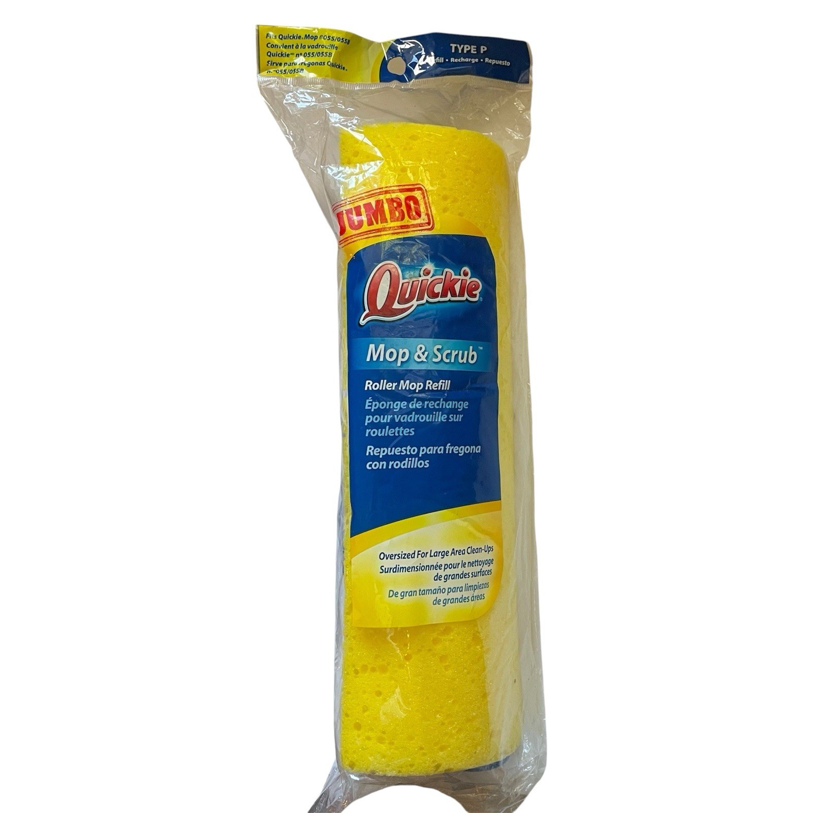 NIP Quickie Jumbo Mop & Scrub Roller Mop Refill Head Type P 12” Discontinued NEW gallery