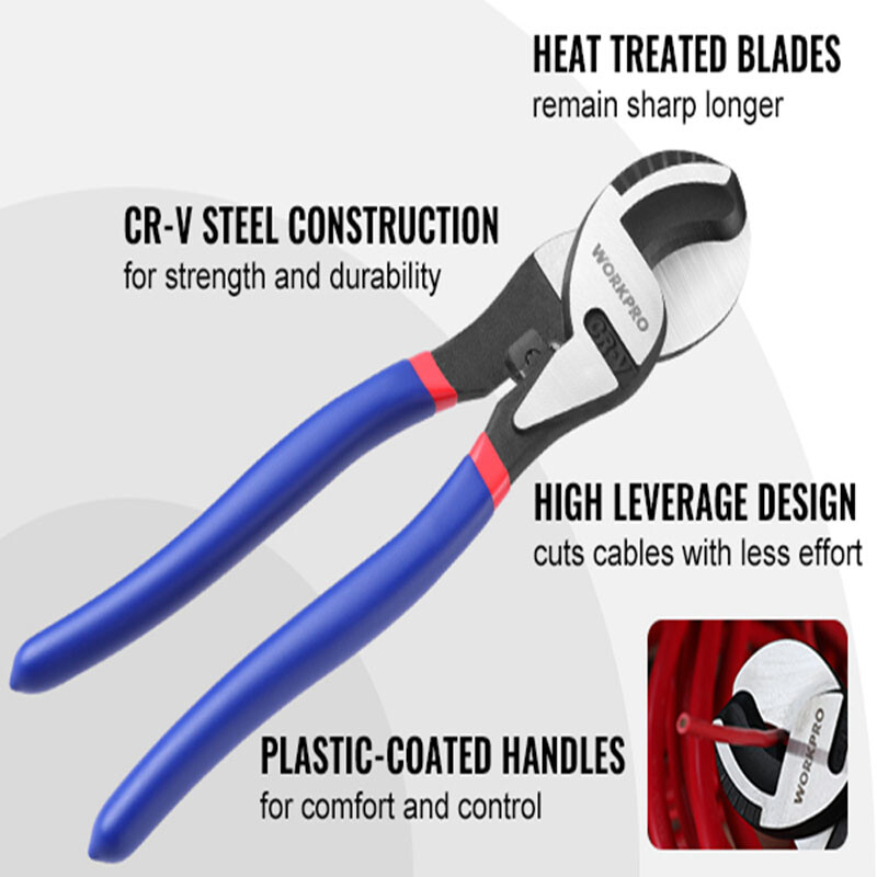 WORKPRO 9-1/4" Heavy Duty High Leverage Cable Cutter Wire Cutter for Copper Wire gallery