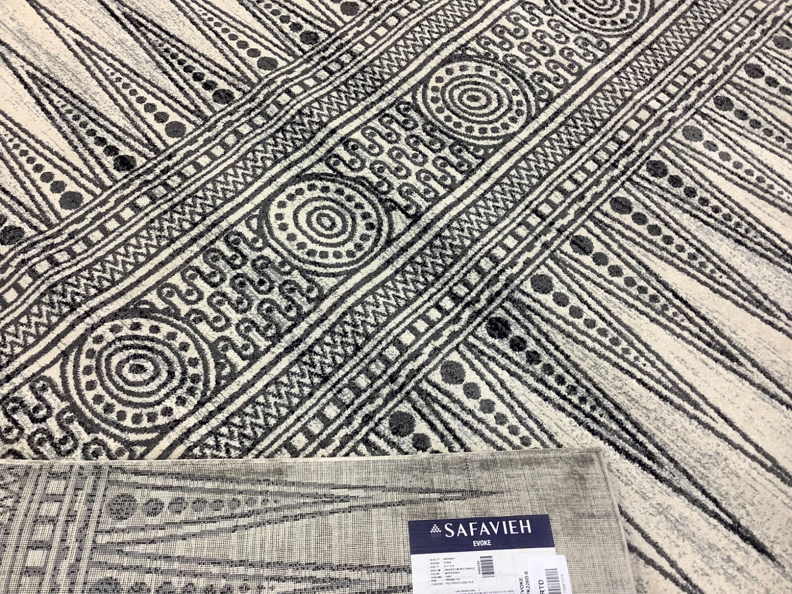 IVORY / GREY 6'-7" x 9'-0" Back Stain Rug, Reduced Price 1172678512 EVK226D-6 gallery
