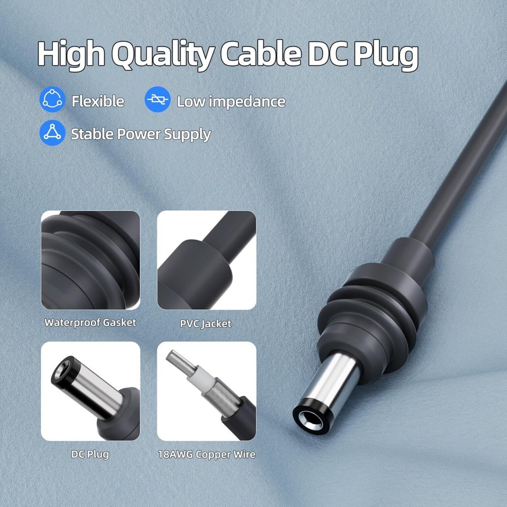 for Starlink Mini Battery Adapter for Bauer 20V 3.2FT Cable DC Cord Power 18AWG gallery