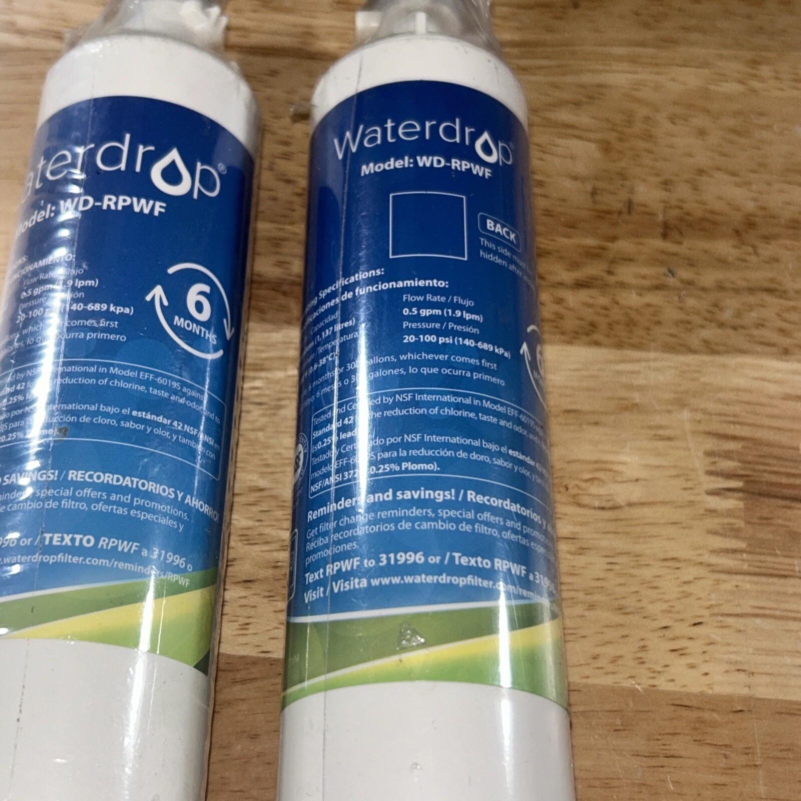 Waterdrop Refrigerator Water Filter Model:WD-RPWF SET OF 2 NEW gallery