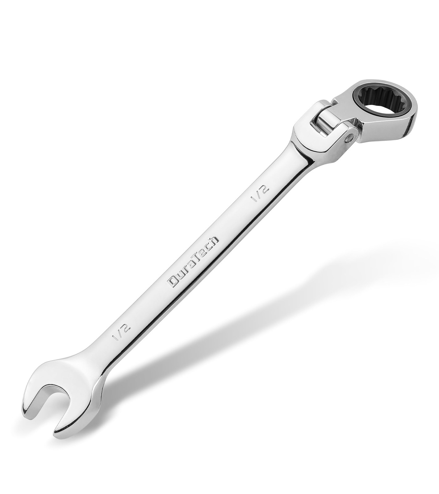 DURATECH 1/2" Flex-Head Ratcheting Combination Wrench, SAE, 1/2inch, Silver gallery