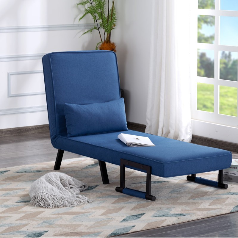 26" 4-in-1 Convertible Sofa Bed Folding Arm Chair Lounge 5 Position Metal Frame gallery