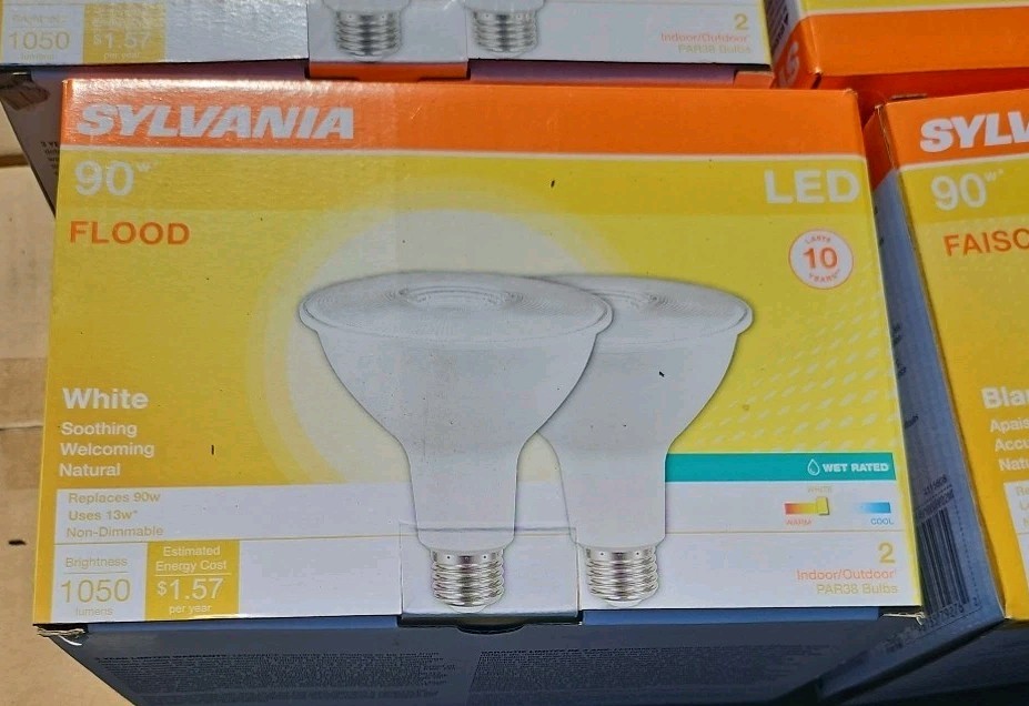SYLVANIA LED Flood PAR38 Light Bulb, 90W Equivalent, Efficient 13W, 10 Year G13 gallery