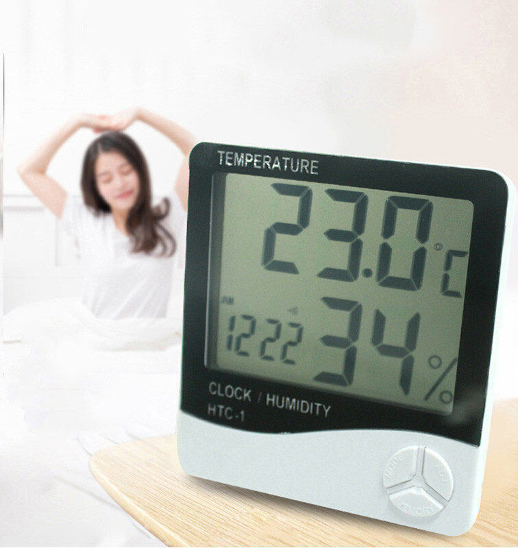 TechTongda Indoor Digital LCD Temperature Humidity Meter Clock Multi-function gallery