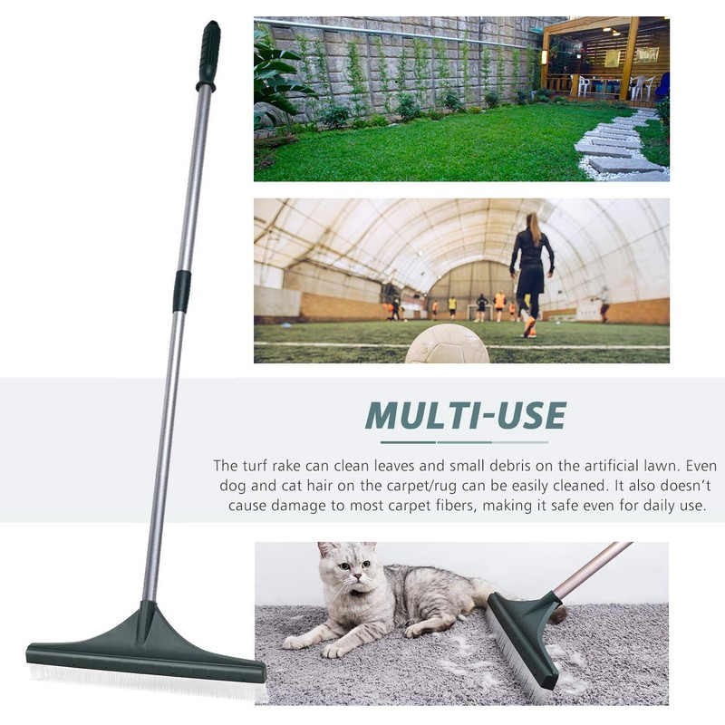 Orientools Artificial Turf Rake Remove pet hair from carpets fast, 52" handle. gallery