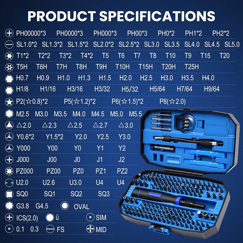 152Pcs Precision Screwdriver Set 152-in-1 Set, Blue gallery