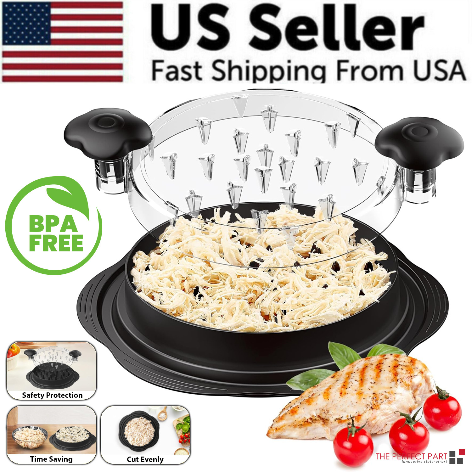Large Chicken Shredder Tool Twist Meat Shredding Grinder Handles Non-Slip No BPA gallery