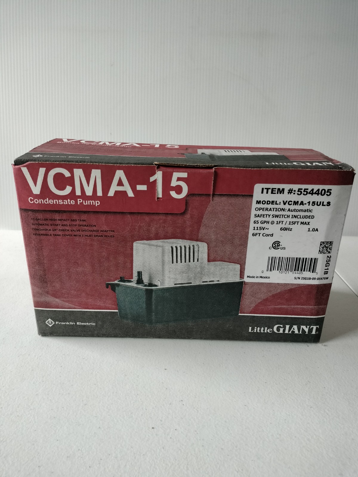 Little Giant 115-Volt Condensate Removal Pump with Safety Switch gallery