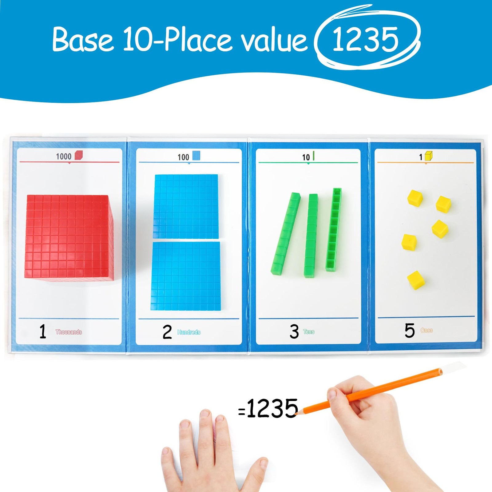 Math Manipulatives for Kids 133 PCS Base Ten Blocks with Place Value Chart gallery