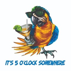 It’s 5 O’clock Somewhere Pool, Bar Man Cave Sticker Decal Bumper Sticker