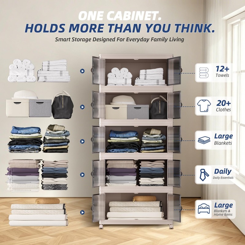 145Gal/580Qt Stackable Storage Bins Folding Collapsible Storage Bins with a L... gallery