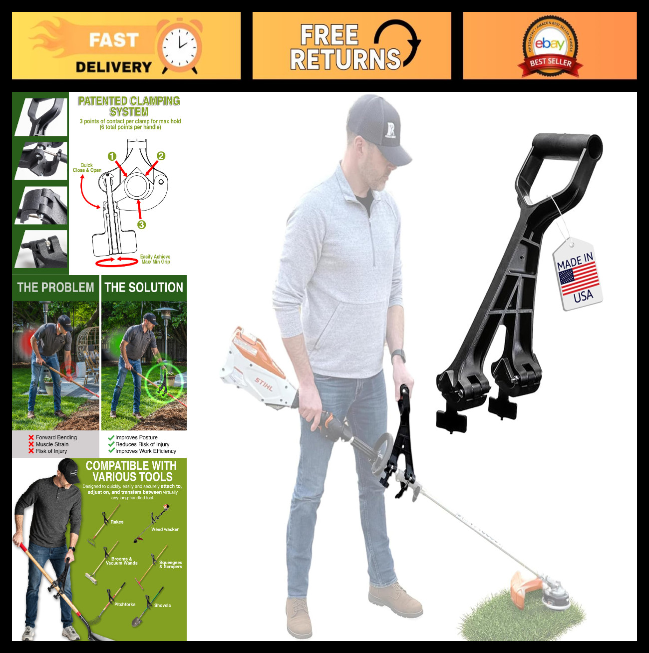 Universal Handle Attachment for Weedeater, String Trimmer & Gardening Tools | Er gallery