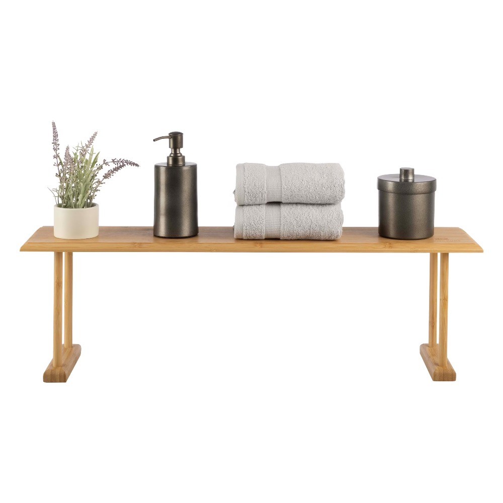 Lavish Home Bamboo Sink Shelf - Counter Organizer and Space-Saving Storage gallery