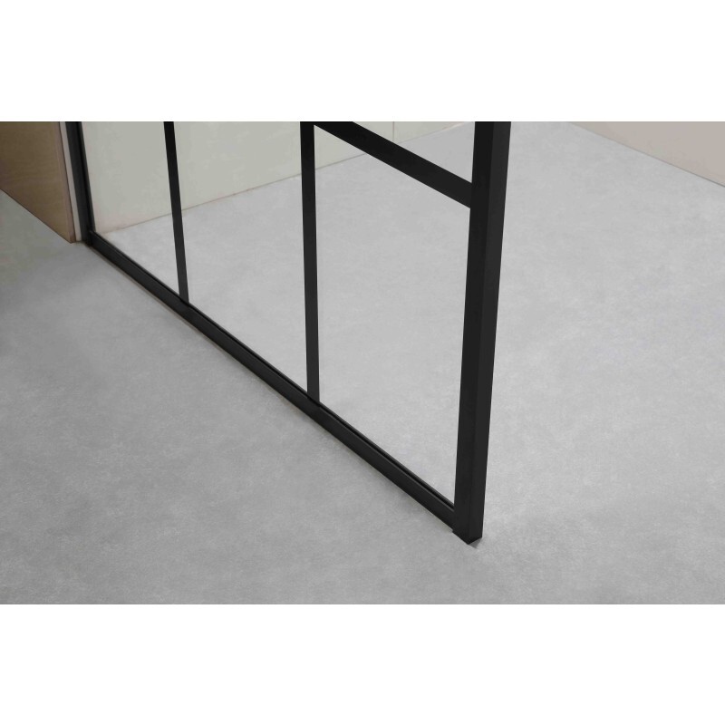 CEL French Monture Fixed Single Shower Panel with Grid, Matte Black gallery