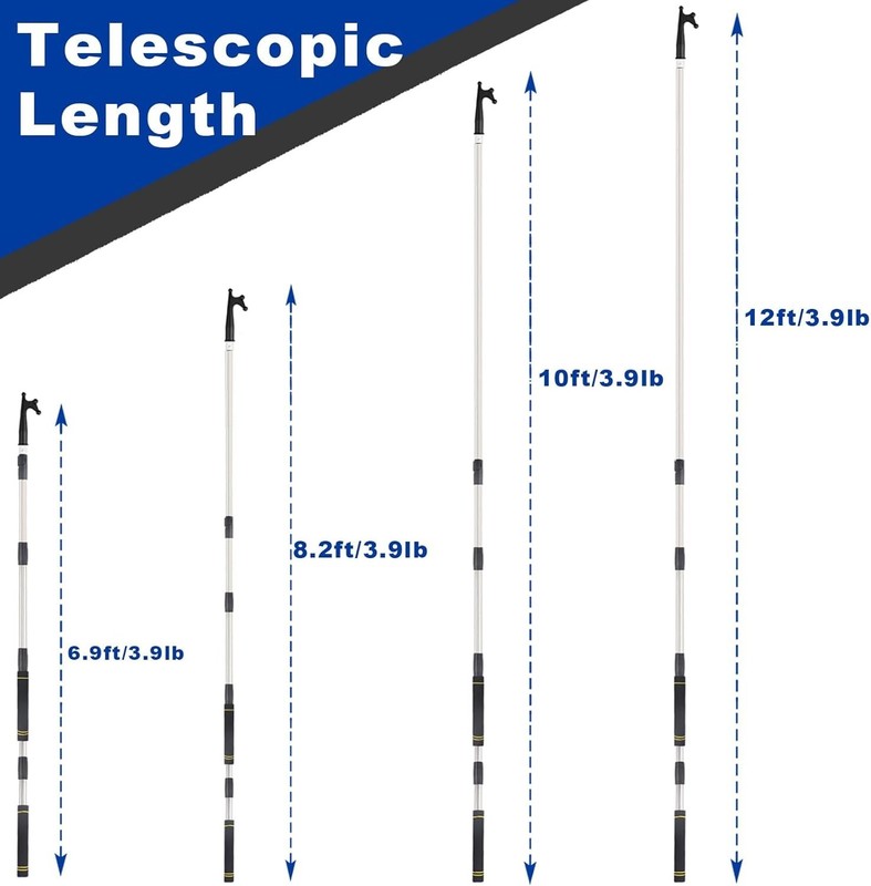 Telescoping Boat Hook Pole for Docking, 4.8ft Boat Hook long handle heavy... gallery
