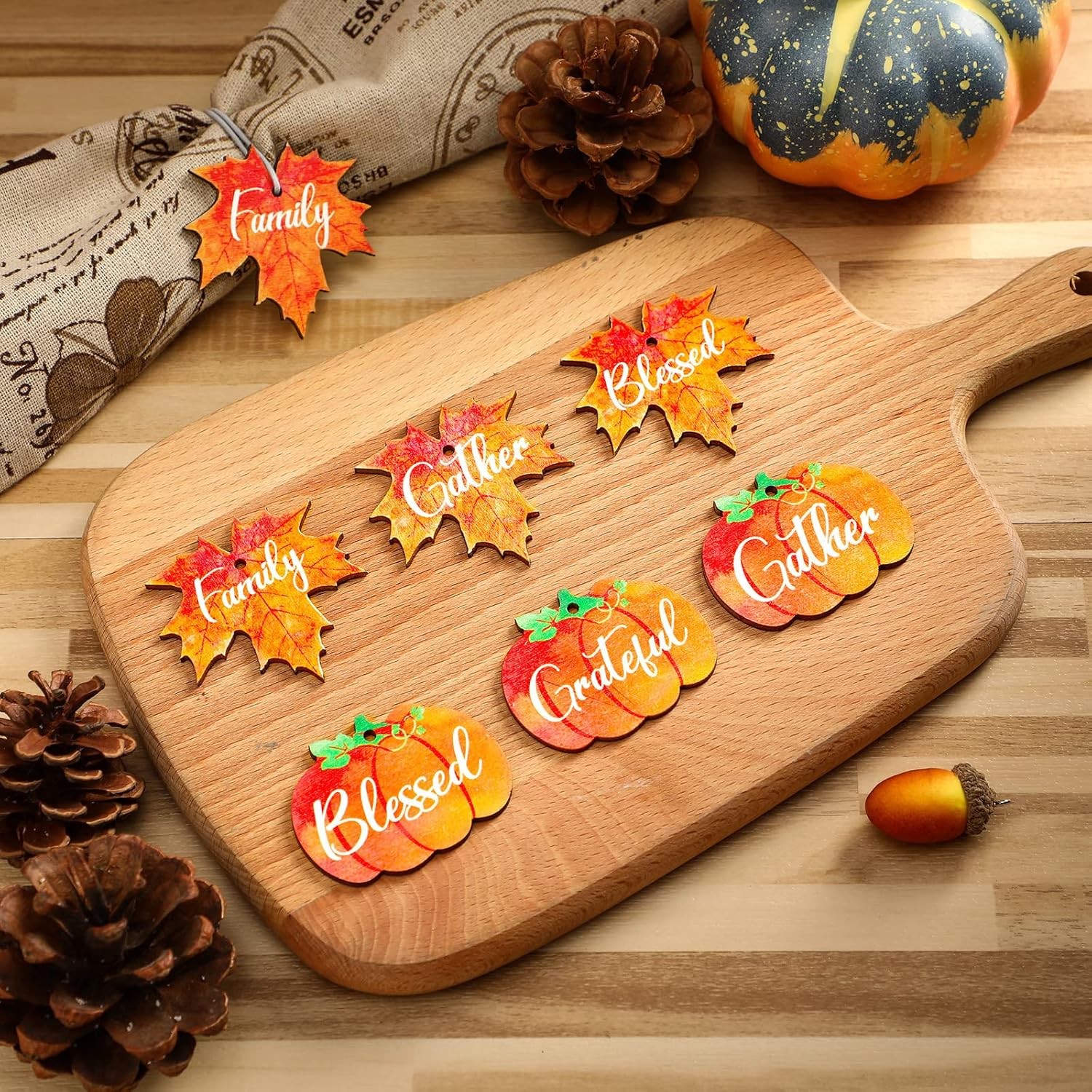 Skyley 24 Set Thanksgiving Napkin Ring Fall Harvest As Pictures Shown gallery